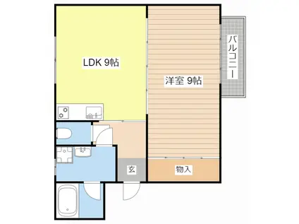 MAISON DE LIBRA(1LDK/1階)の間取り写真