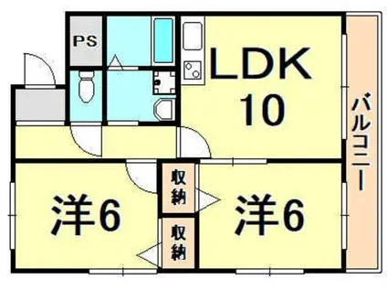 ウイナ-ズハウス(2LDK/4階)の間取り写真