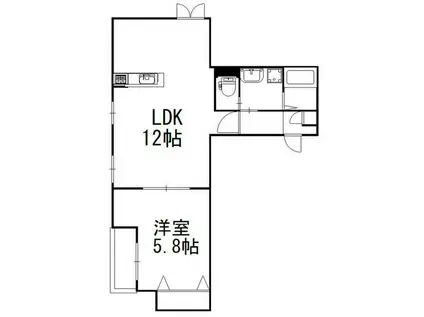 パルムコート(1LDK/2階)の間取り写真