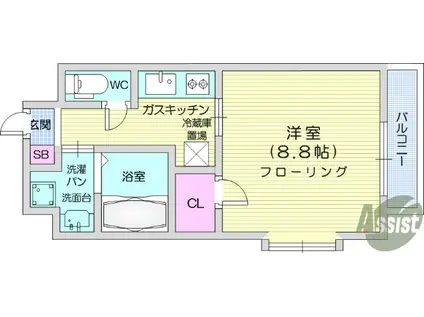 LAVISTA八乙女中央(1K/3階)の間取り写真