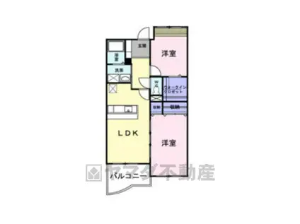 プラシード(2LDK/1階)の間取り写真