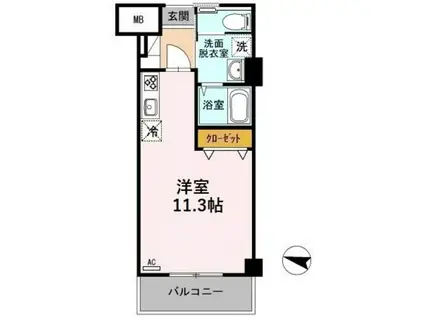 ロングステイ山下(ワンルーム/2階)の間取り写真