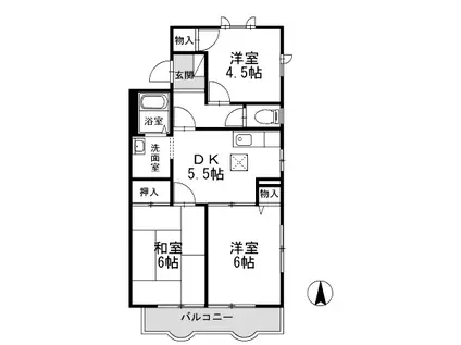 セフィラ(3DK/1階)の間取り写真