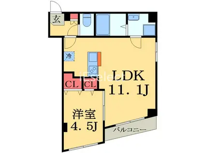 CASA COLZA幕張(1LDK/3階)の間取り写真