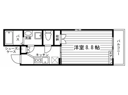アスティ学南町(1K/3階)の間取り写真