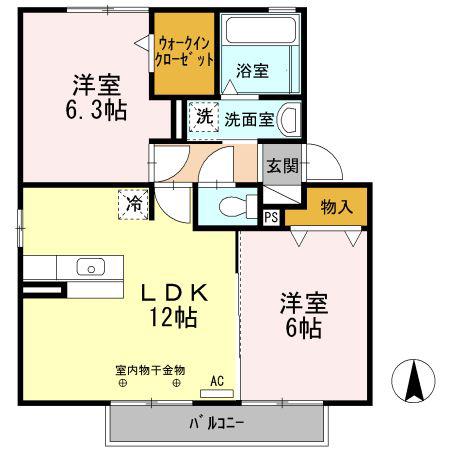 サンフィットスクエア(2LDK/2階)の間取り写真