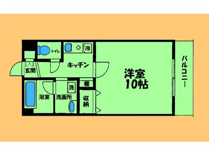ケンブリッジアサカ(1K/4階)の間取り写真