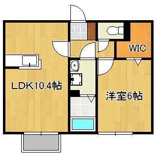 ソレール ヴィラ II A棟(1LDK/1階)の間取り写真