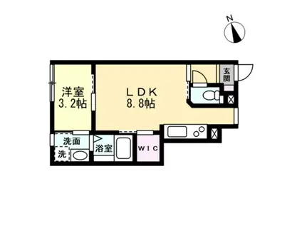 PURETE(1LDK/1階)の間取り写真