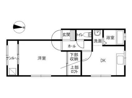 オルニス(1DK/1階)の間取り写真
