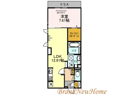 セントラルポー(1LDK/1階)の間取り写真