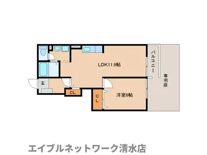 ラシーヌ(1LDK/1階)の間取り写真