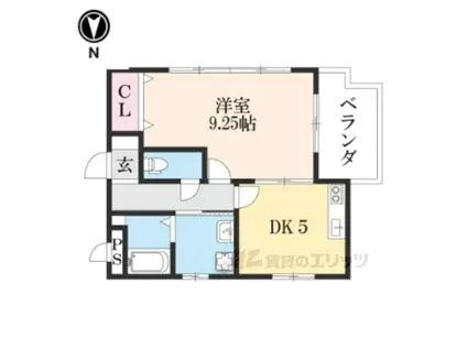 ベルフォート南古世(1DK/3階)の間取り写真