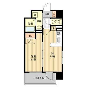 レジディア仙台原ノ町(1DK/9階)の間取り写真