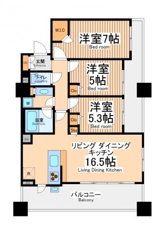 ライオンズ相模大野ステーションエアリスタ(3LDK/9階)の間取り写真