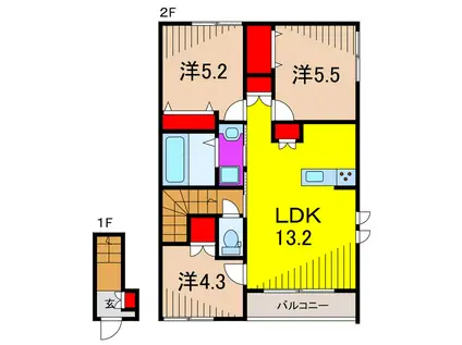 RASTRELLI(3LDK/2階)の間取り写真