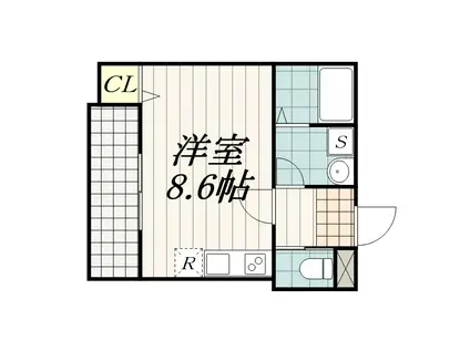 コネクトパーク東本町(ワンルーム/2階)の間取り写真