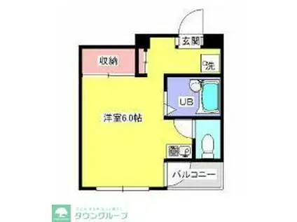 エンゼルハイム(ワンルーム/2階)の間取り写真