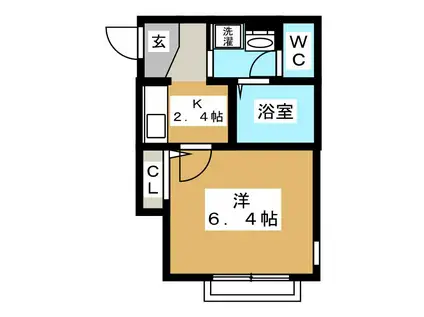 CASA TIMNY(1K/2階)の間取り写真