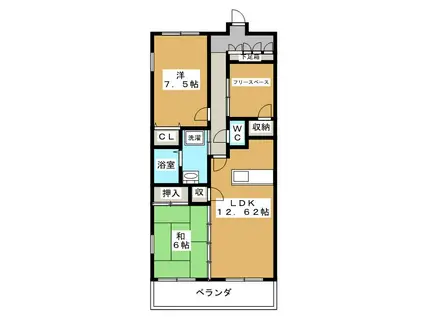 PARK TERRACE IRIS(3LDK/4階)の間取り写真