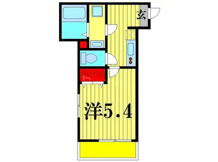 MELDIA京成船橋(1K/2階)の間取り写真