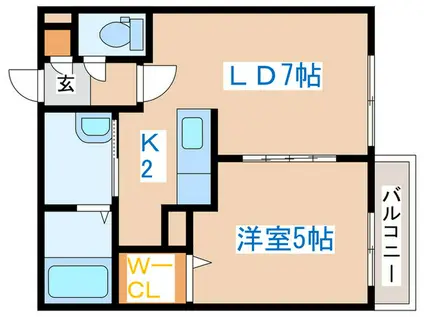 ALFORT(1LDK/1階)の間取り写真