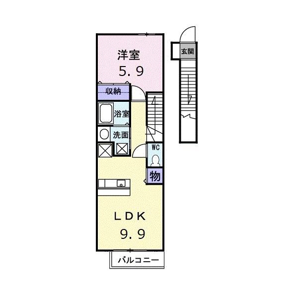 セトル梅林II(1LDK/2階)の間取り写真