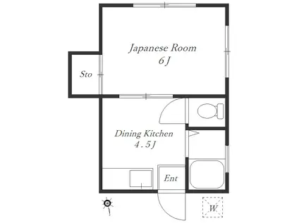 ハイツロワール(1DK/2階)の間取り写真