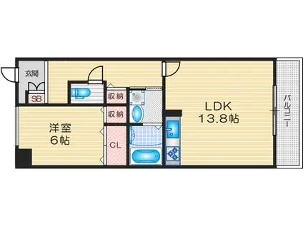 セレノスクエア(1LDK/1階)の間取り写真