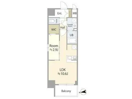 エスリード今池ルミナス(1LDK/8階)の間取り写真