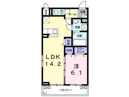サンリット(1LDK/3階)の間取り写真