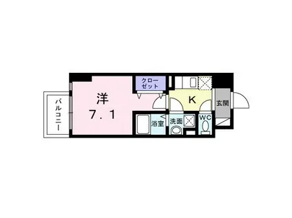 スアヴィス平塚八重咲(1K/2階)の間取り写真