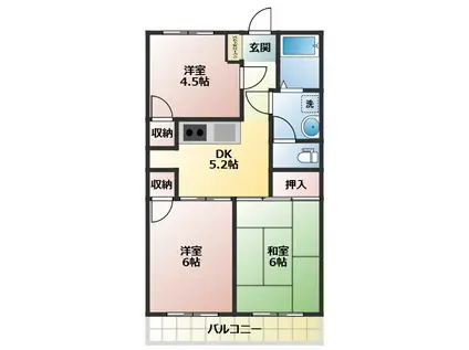 コーポラス和田(3DK/2階)の間取り写真