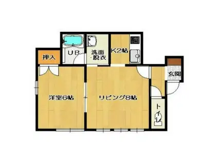 ジ・アメリ館(1LDK/1階)の間取り写真