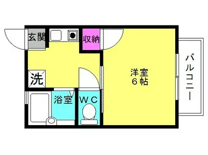 スカイパレス(1K/1階)の間取り写真