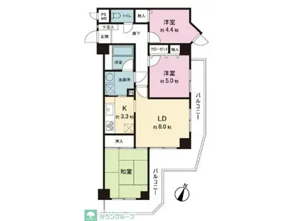 ライオンズマンション柴又第2(3LDK/4階)の間取り写真