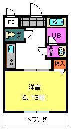 パイン フィールド(1K/1階)の間取り写真