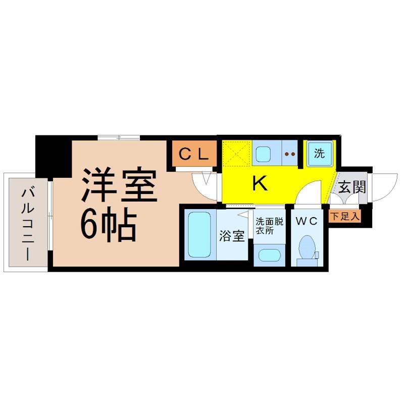 エステムコート名古屋新栄アクシス(1K/14階)の間取り写真
