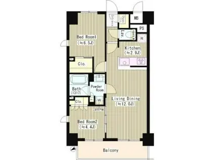 オークステージ武蔵野(2LDK/5階)の間取り写真