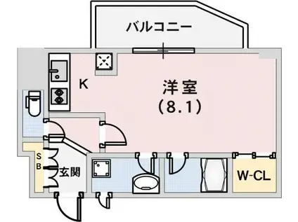ベルフェリーク新神戸(ワンルーム/4階)の間取り写真