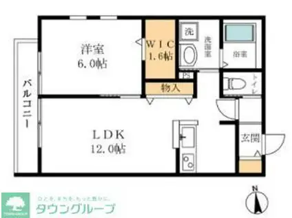 BLANC(1LDK/3階)の間取り写真