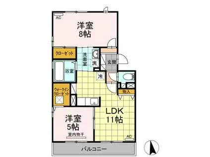 KIMIKO C棟(2LDK/1階)の間取り写真