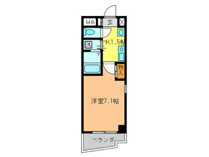 セファミ御影(1K/2階)の間取り写真
