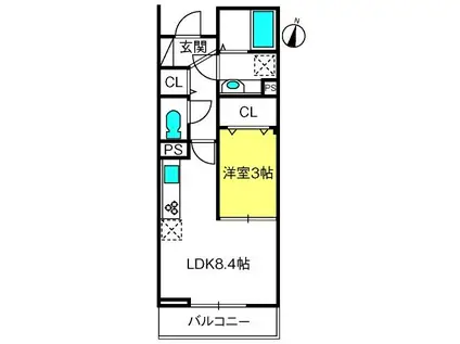 SOLANA II(1LDK/1階)の間取り写真