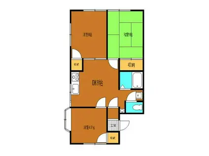 サンハイツ関根A(3DK/1階)の間取り写真