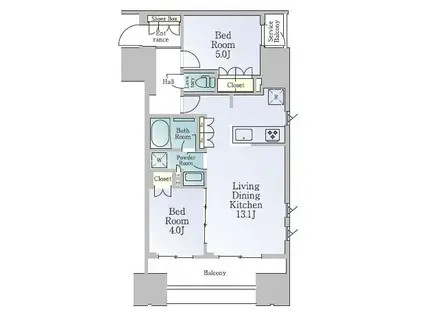 ルフォンブランシェ品川南大井(2LDK/2階)の間取り写真