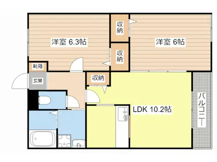 フォレスト(2LDK/1階)の間取り写真