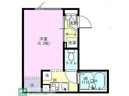 グランレジデンス武蔵新城(1K/1階)の間取り写真