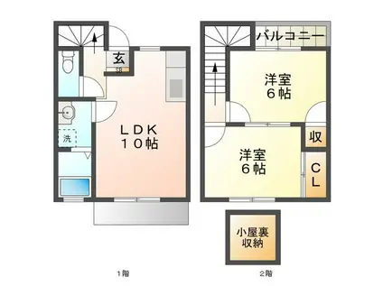 メゾンプレージュII(2LDK/2階)の間取り写真