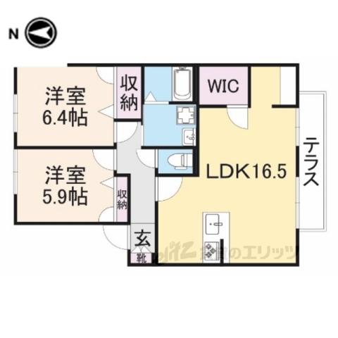 グローリータウン(2LDK/1階)の間取り写真